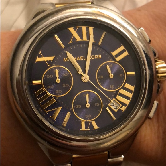 Michael Kors Navy Face Two-Tone Watch - Picture 3 of 6